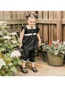 CHERRY CRUMBLE BY NITT HYMAN - Black Solid Dainty Nightsuit