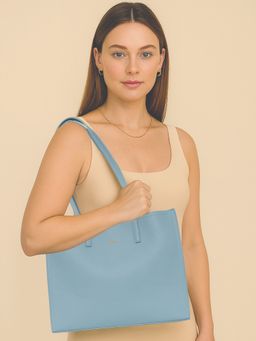 ESBEDA - Light Blue Colour Classic Structured Tote Bag For Women
