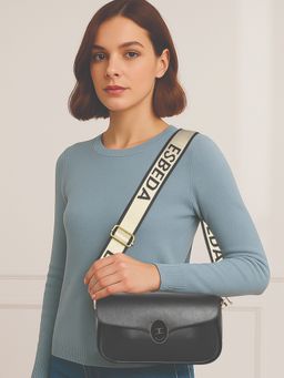 ESBEDA - Black Colour Stylish Elegance Sling Bag with Detachable Handle For Women