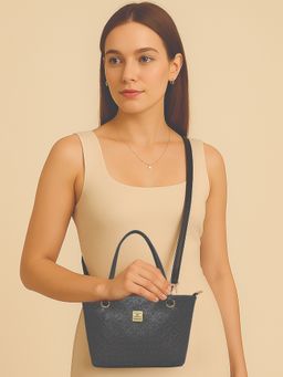 ESBEDA - Black Colour Petite Floral Embossed Sling Bag For Women