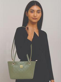 ESBEDA - Green Colour Petite Floral Embossed Sling Bag For Women