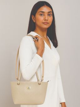 ESBEDA - Cream Colour Petite Floral Embossed Sling Bag For Women