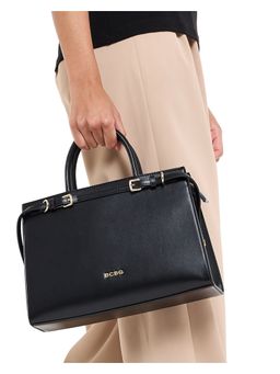 BCBG - Black Top Handle Satchel Bag and Detachable Strap