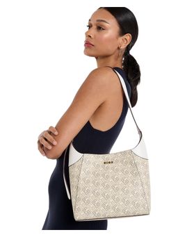 BCBG - Off White Logo Detail Shoulder Bag