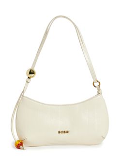 BCBG - Off White Logo Detail Shoulder Bag