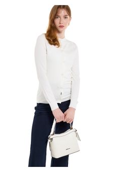 BCBG - White Solid Handheld Bag and Detachable Strap