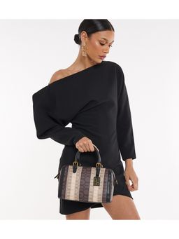 BCBG - Brown Monogram Satchel Bag and Detachable Strap