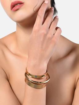 Zaveri Pearls - Gold Tone Set of 3 Classy Adjustable Bracelets ZPFK10541