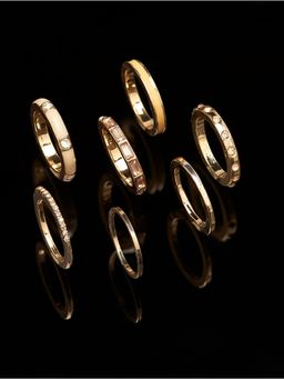 Zaveri Pearls - Gold Tone Set of 7 Stunning Stackable Finger Rings ZPFK10578