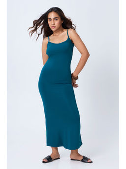 COLOR CAPITAL - Women Teal Polyester Shoulder Straps Dress