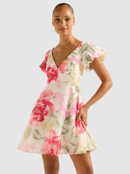 Forever New - Women Multi-Color Blended V-Neck Dress
