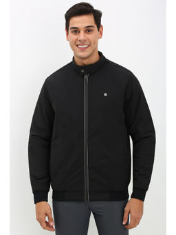 Allen Solly - Men Black Solid Full Sleeves Jacket