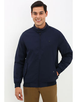 Allen Solly - Men Navy Blue Solid Full Sleeves Jacket