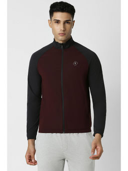 Van Heusen - Men Maroon Colorblock Casual Jacket