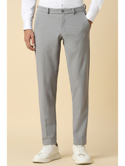 Allen Solly - Men Grey Slim Fit Solid Formal Trousers