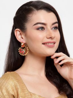 Anika's Creations - Anika's Creation Designer Floral Gold Plated Chandbali For A Perfect Beauty