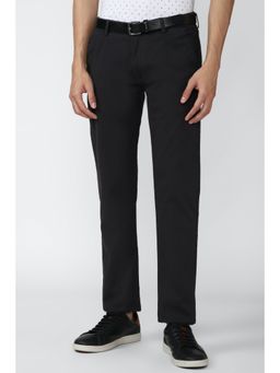 Peter England - Men Black Solid Super Slim Fit Casual Trousers