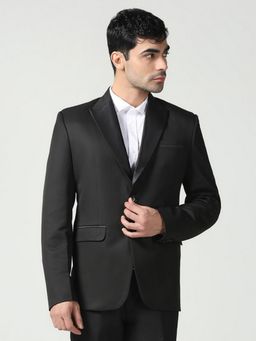 TAHVO - Men Black Peaked Lapel Blazer