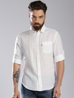 Levi's - Men Linen White Regular Fit Shirt