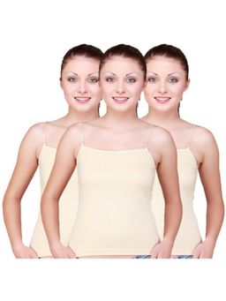 Floret - Pack Of 3 Camisoles With Detachable Straps - Skin