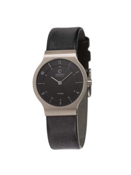 Obaku - Flat Titanium Quartz Black Round Dial Womens Watch - V133Ltbrb