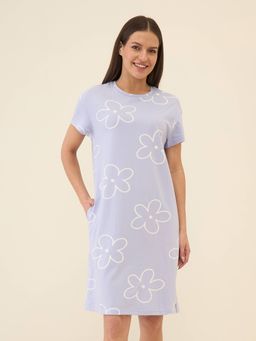 Sweet Dreams - Women Purple Printed Night Dress