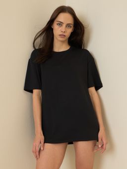 Sweet Dreams - Women Black Solid T-Shirt