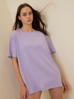 Sweet Dreams - Women Lavender Solid T-Shirt