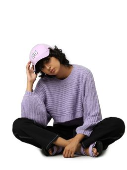 ONLY - Women Self Design Purple Sweater