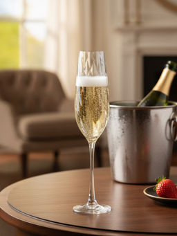 Bohemia Crystal - Transparent Premium Cora Champagne Flutes (Pack Of 6) (260Ml)