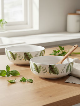 Trovea's - White Tropical Mischief Porcelain Bowls (Pack of 2)