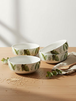 Trovea's - White Tropical Mischief Porcelain Bowls (Pack of 4)
