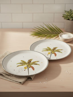 Trovea's - White Tropical Mischief Porcelain Quarter Plates (Pack of 2)