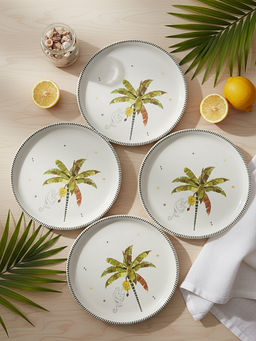 Trovea's - White Tropical Mischief Porcelain Quarter Plates (Pack of 4)
