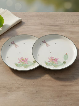 Trovea's - White Dragonfly Bloom Porcelain Quarter Plates (Pack of 2)
