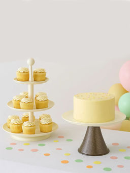 Living With Elan - Off White Knob 3 Tier and Tall Cake Stand (Pack of 2)