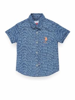 U.S. POLO ASSN. - Boys All Over Print Chambray Shirt
