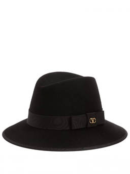 Valentino Garavani - Black Vlogo Fedora Hat