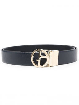 Giorgio Armani - Black Reversible Logo Buckle Belt