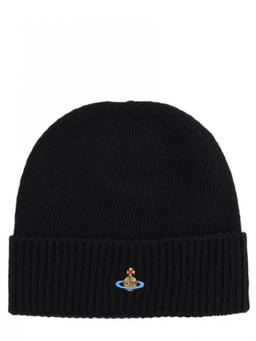 Vivienne Westwood - Black Logo Knitted Beanie Cap