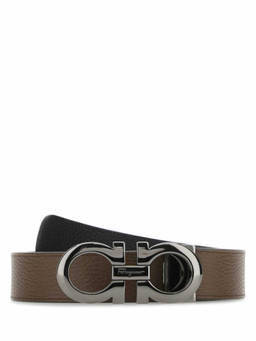 Ferragamo - Brown Logo Buckle Reversible Belt