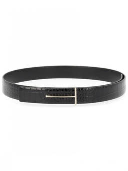 Tom Ford - Black Logo Buckle Reversible Belt