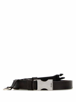 PRADA - Dark Brown Logo Buckle Belt