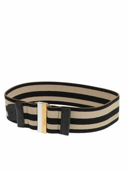 Stella McCartney - Black Beige Stripes Belt (32)