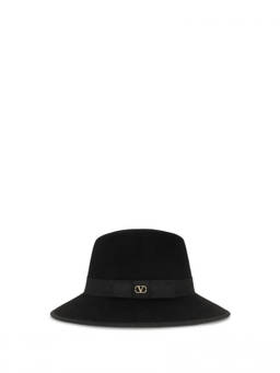 Valentino Garavani - Black Logo Fedora Hat
