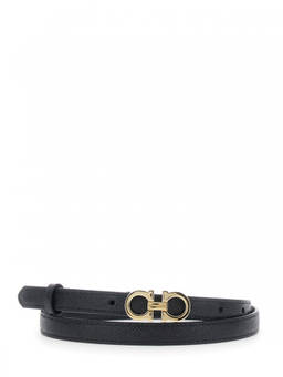 Ferragamo - Black Textured Buckle Belt