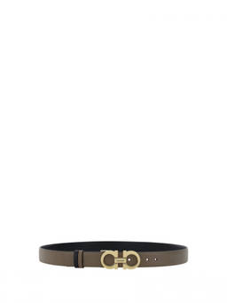 Ferragamo - Taupe Textured Reversible Belt (24)
