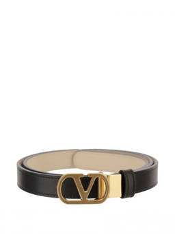 Valentino Garavani - Black Golden Logo Reversible Belt