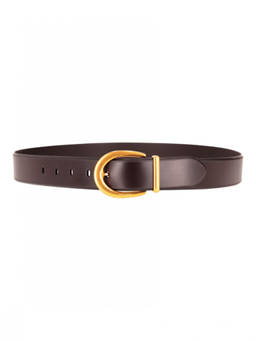 PRADA - Dark Brown Logo Buckle Belt (30)