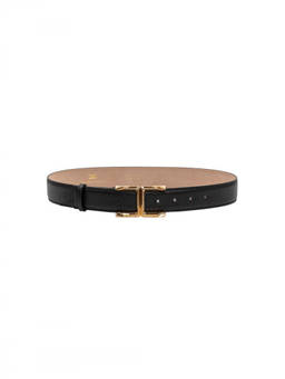 Elisabetta Franchi - Black Logo Buckle Belt